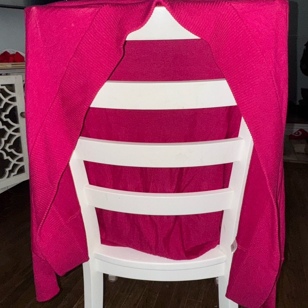 St. John Dolman Sleeve Pink/Maroon oversized Cardigan sz  Small, Gorgeous!